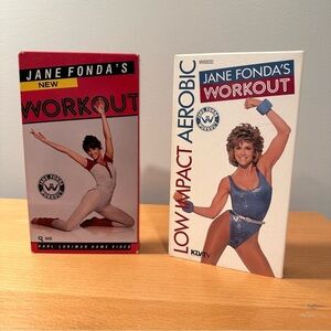 VHS EUC Jane Fonda Workout (Aerobic, Low-Impact, Beginners & Advanced) Fitness